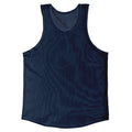 Blue Navy Sheer See Through Mesh Athletic Tank Top