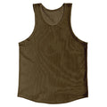 Brown Dark Sheer See Through Mesh Athletic Tank Top