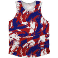 USA Red White and Blue Castle Camo Athletic Tank Top Made In USA