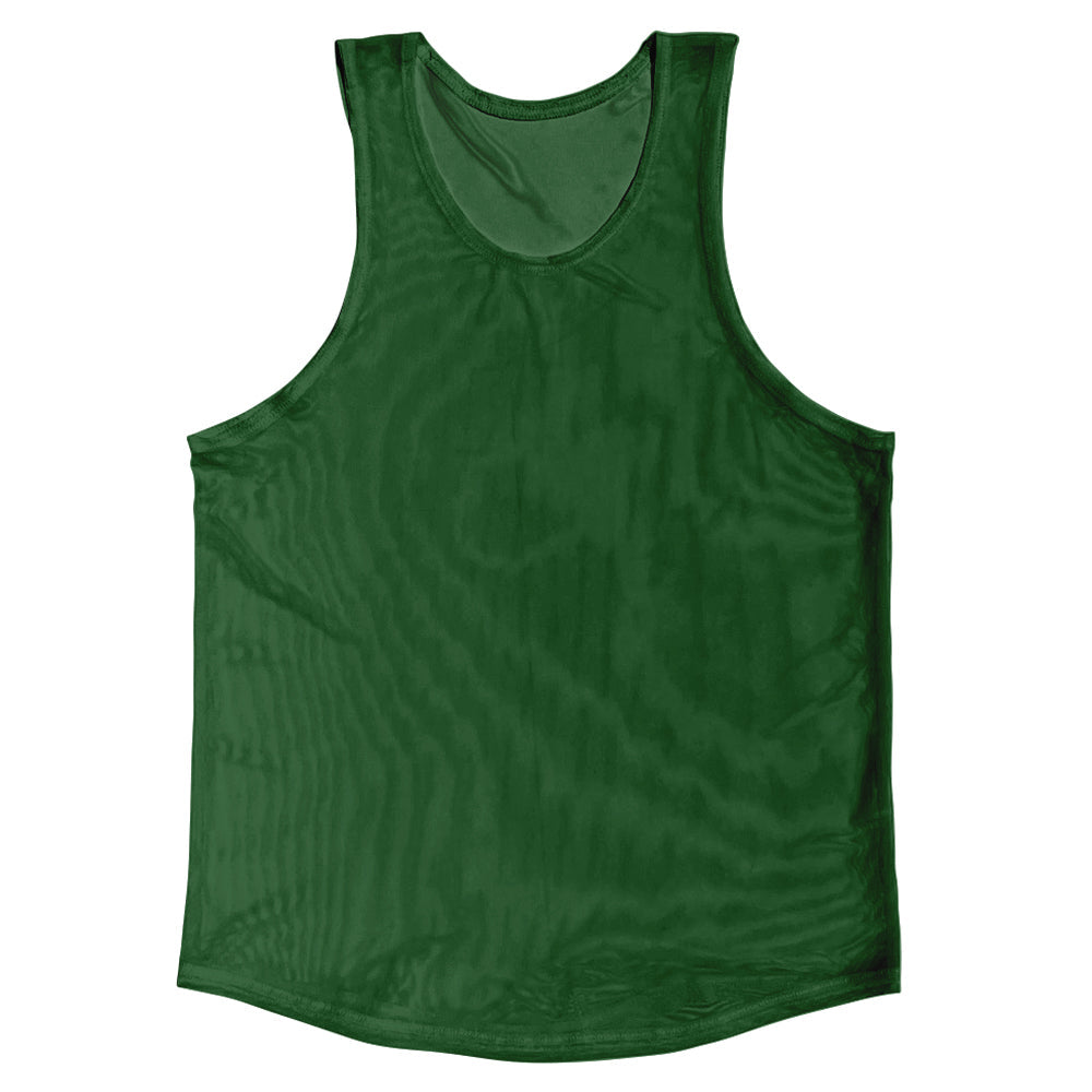 Green Hunter See Through Mesh Sheer Athletic Tank Top
