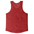 Red Dark Sheer See Through Mesh Athletic Tank Top